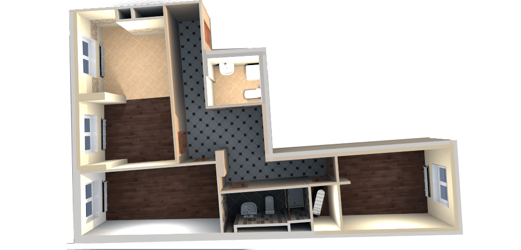 Дизайн проект, 3D макет квартиры Москва, ЖК Дом на Беговой
